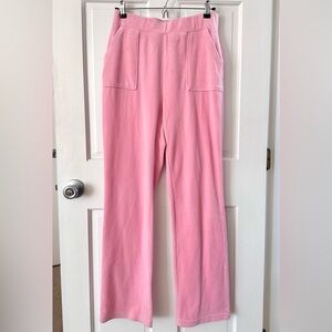 JUICY by Juice Couture Pink Velour Track Pants Long Straight Leg Size M